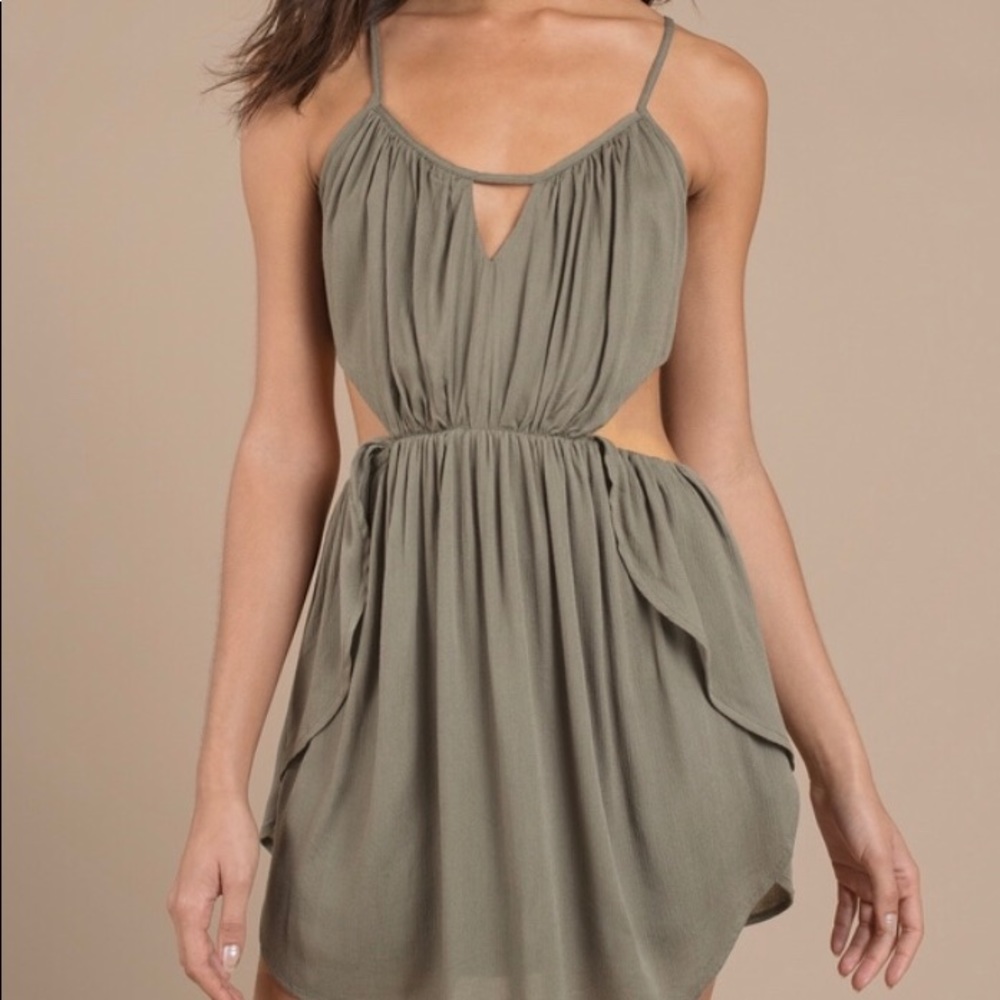 Green Mini Cut-Out Skater Dress